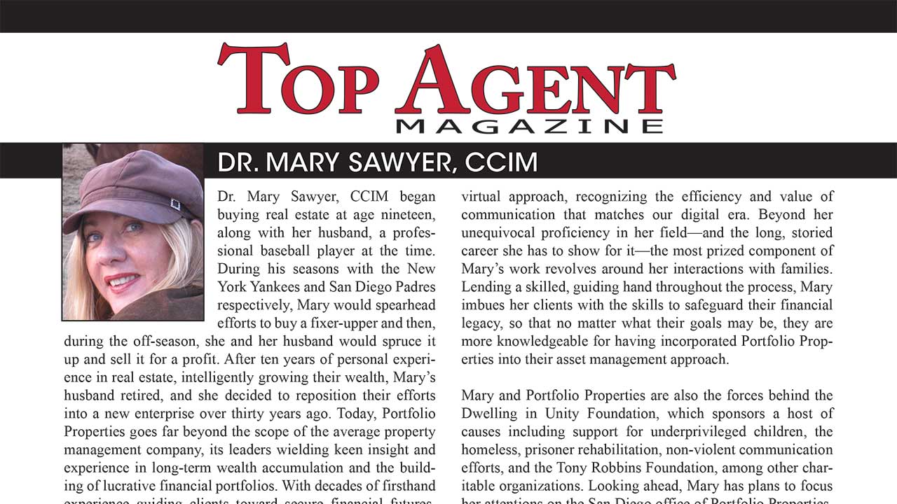 Top Agent Magazine – Dr. Mary Sawyer, CCIM
